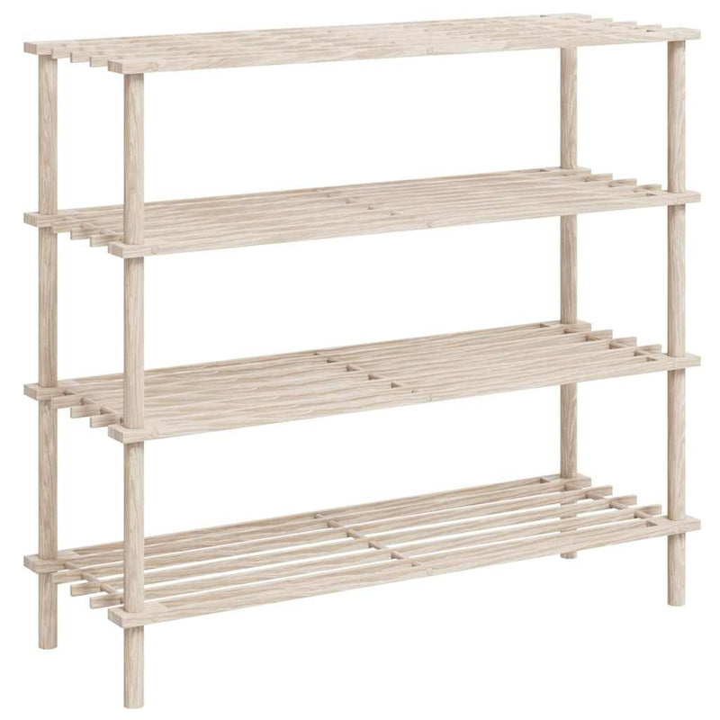 Load image into Gallery viewer, Vidaxl schoenenrekken met 4 schappen 2 st massief vurenhout
