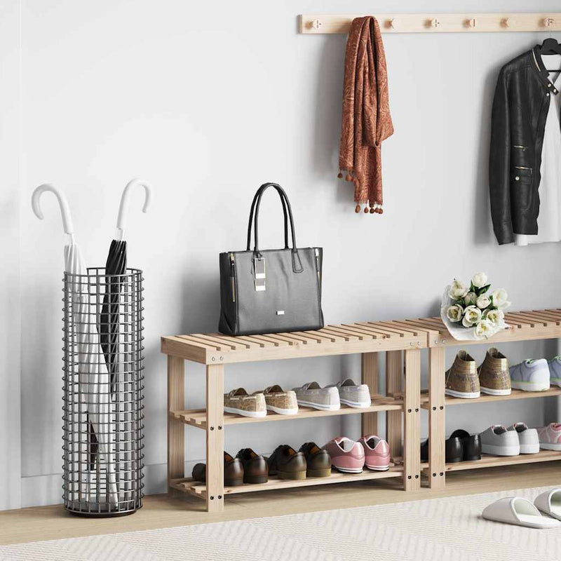 Load image into Gallery viewer, Vidaxl schoenenrek met bankje 2-in-1 massief vurenhout
