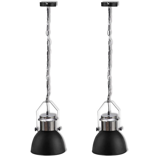 Vidaxl plafondlampen 2 st in hoogte verstelbaar modern metaal zwart