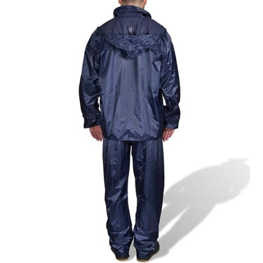 Vidaxl regenpak 2-delig + capuchon (heren marineblauw maat xxl)