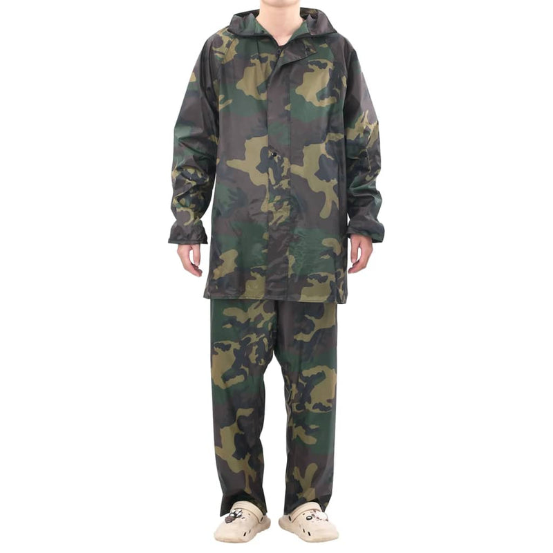 Afbeelding laden in galerijviewer, Vidaxl regenpak 2-delig met capuchon (heren camouflage maat xxl)
