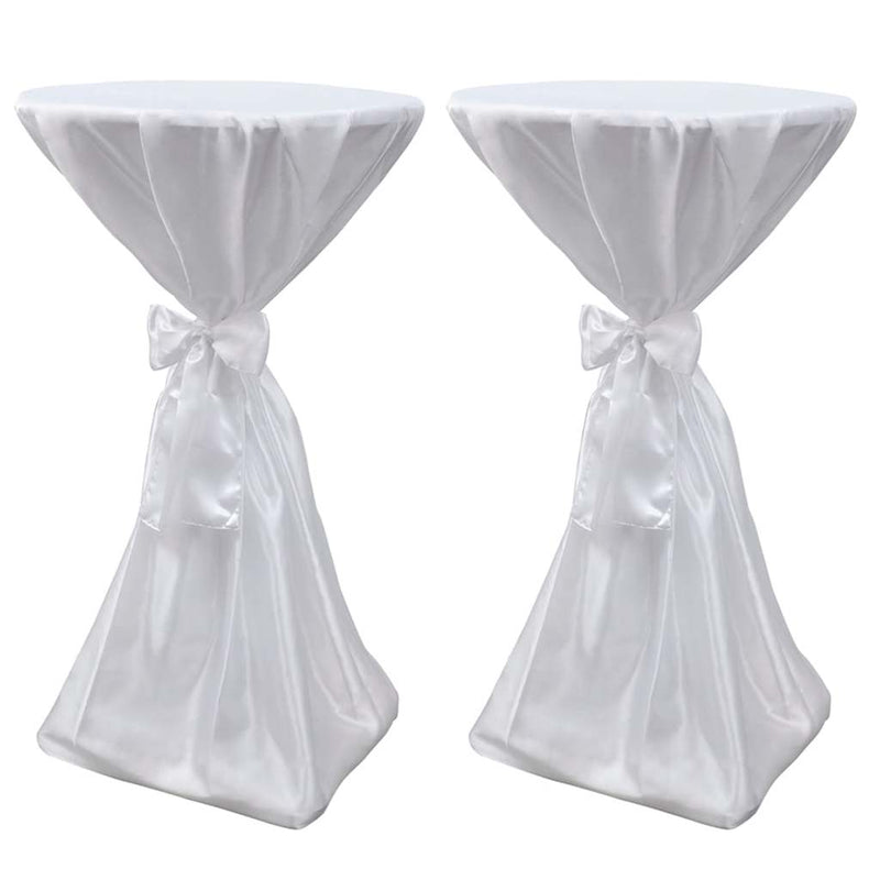 Load image into Gallery viewer, Vidaxl statafelhoes met strik 70cm wit (2 stuks)
