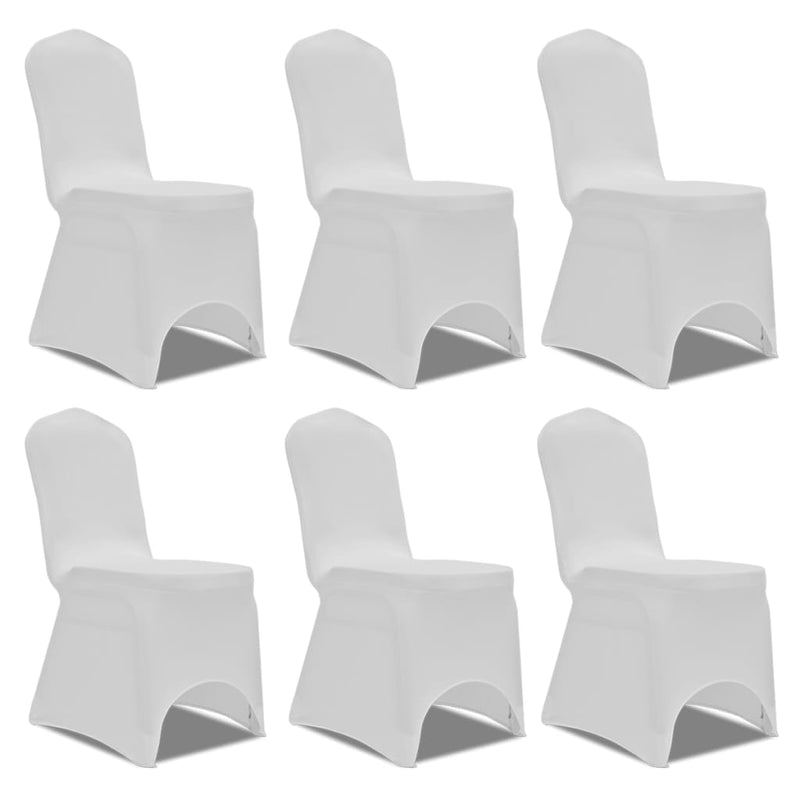 Load image into Gallery viewer, Vidaxl stoelhoes stretch wit (6 stuks)
