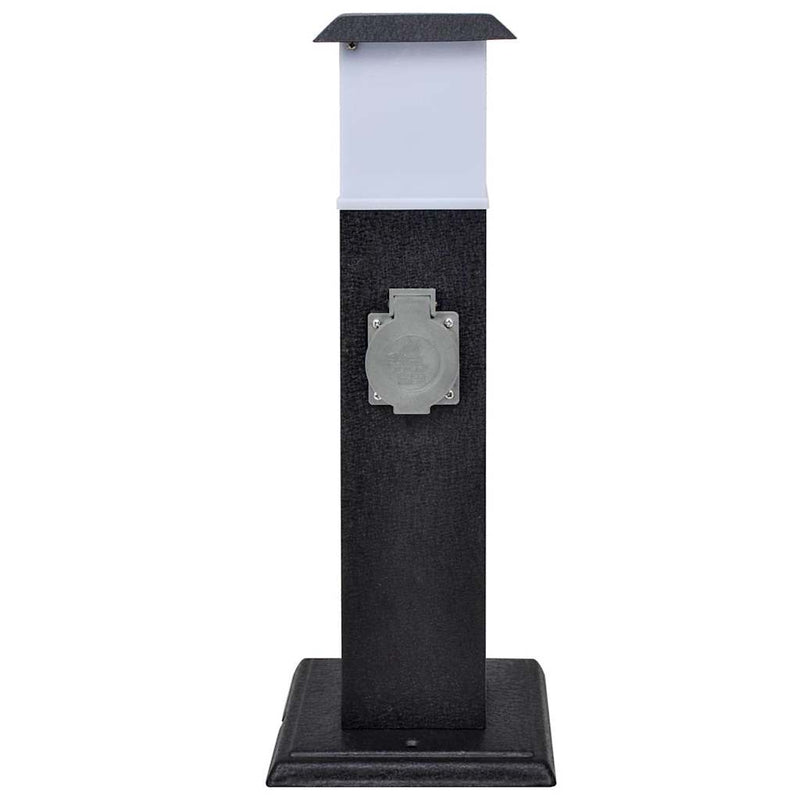 Load image into Gallery viewer, Vidaxl buitenstopcontact op zuil met lamp (zwart)
