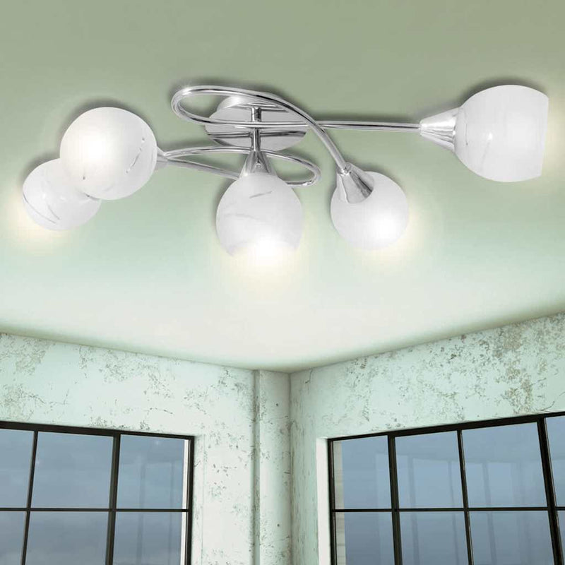 Load image into Gallery viewer, Vidaxl plafondlamp met glazen behuizing voor lampen
