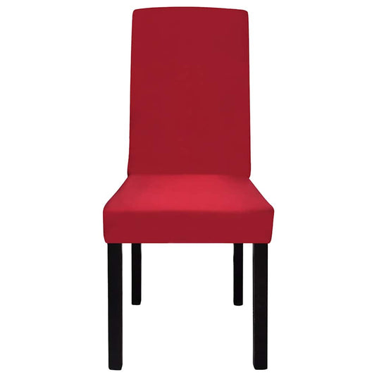 Vidaxl 6 st stoelhoes stretch recht bordeaux