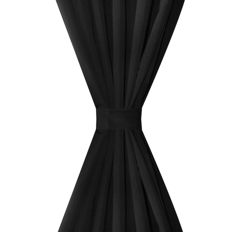 Load image into Gallery viewer, Vidaxl micro-satijnen gordijnen met ringen 140 x 245 cm 2 stuks (zwart)
