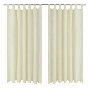 Vidaxl micro-satijnen gordijnen met ringen 140 x 245 cm 2 stuks (creme)