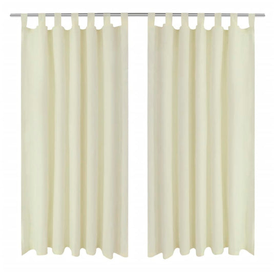 Vidaxl micro-satijnen gordijnen met ringen 140 x 245 cm 2 stuks (creme)
