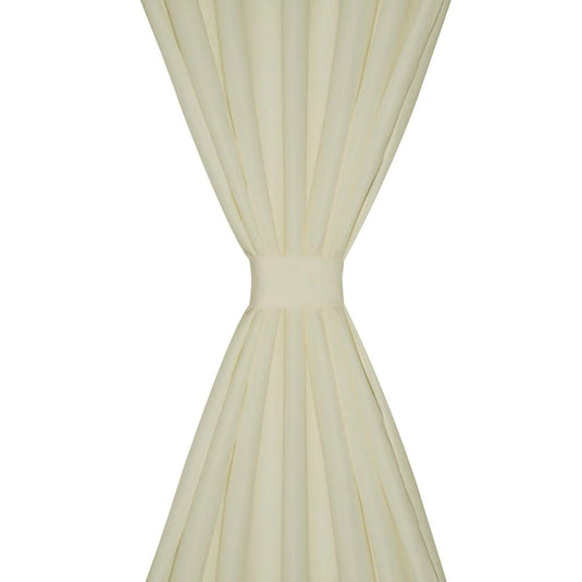 Vidaxl micro-satijnen gordijnen met ringen 140 x 245 cm 2 stuks (creme)