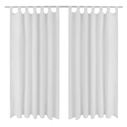 Vidaxl micro-satijnen gordijnen met ringen 140 x 175 cm 2 stuks (creme)