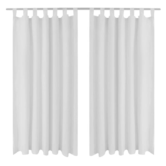 Vidaxl micro-satijnen gordijnen met ringen 140 x 245 cm 2 stuks (wit)