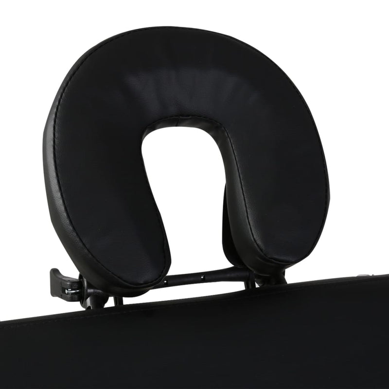 Load image into Gallery viewer, Vidaxl inklapbare massagetafel 2 zones met houten frame (zwart)
