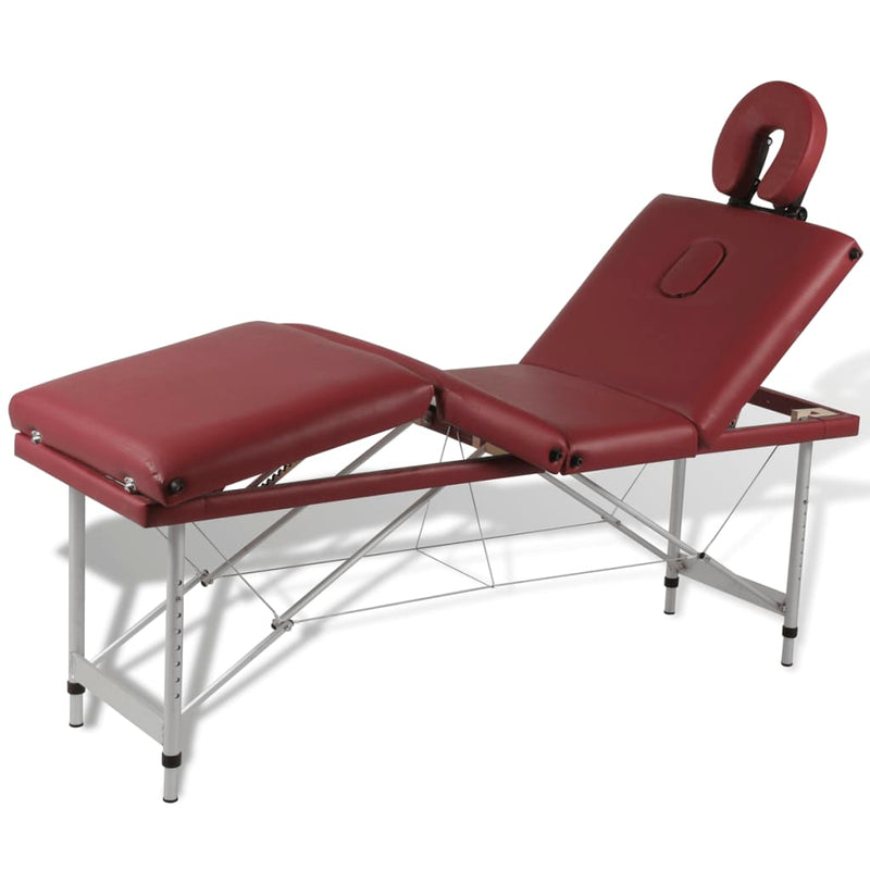 Load image into Gallery viewer, Vidaxl massagetafel inklapbaar met aluminium frame (vier delen rood)
