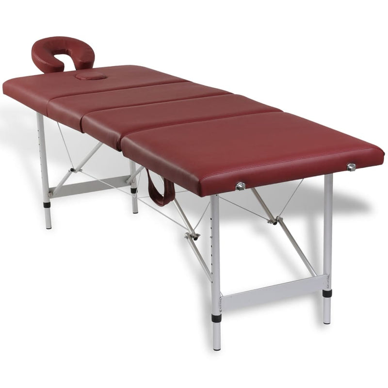 Load image into Gallery viewer, Vidaxl massagetafel inklapbaar met aluminium frame (vier delen rood)
