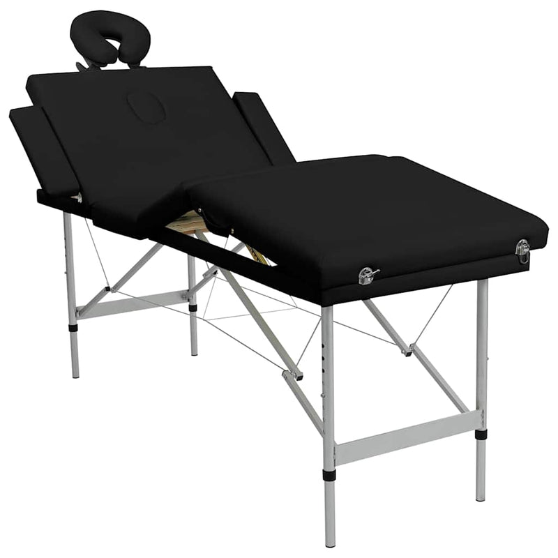 Load image into Gallery viewer, Vidaxl massagetafel met 4 zones inklapbaar aluminum frame zwart
