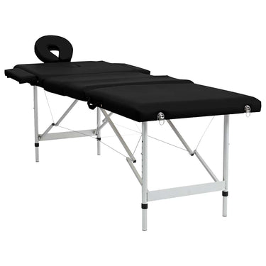 Vidaxl massagetafel met 4 zones inklapbaar aluminum frame zwart