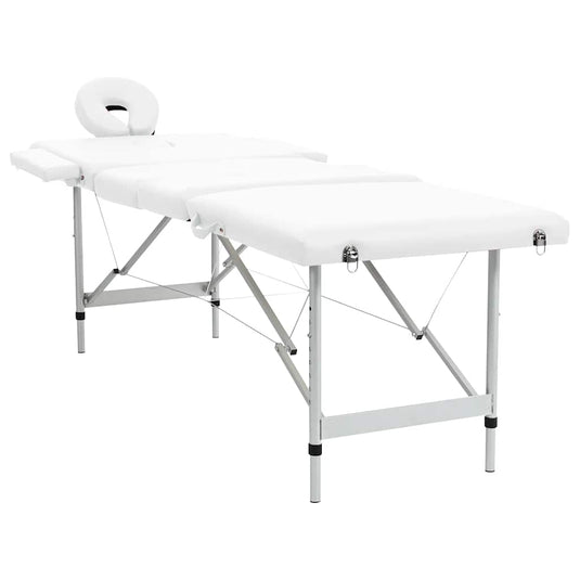 Vidaxl massagetafel inklapbaar met aluminium frame (vier delen crèmewit)