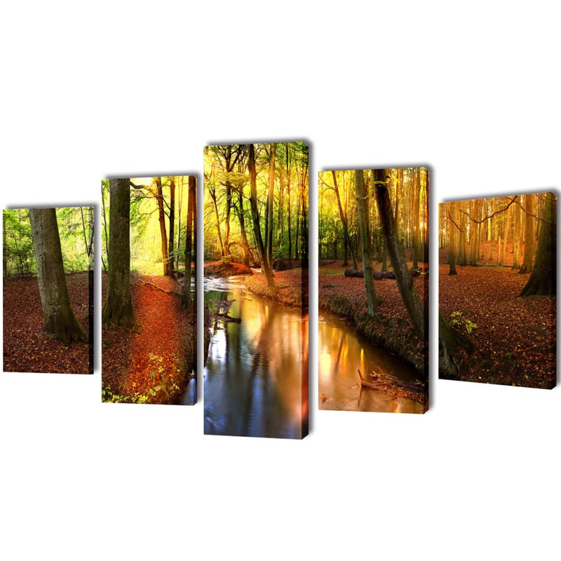 Load image into Gallery viewer, Vidaxl canvas muurdruk set bos 100 x 50 cm
