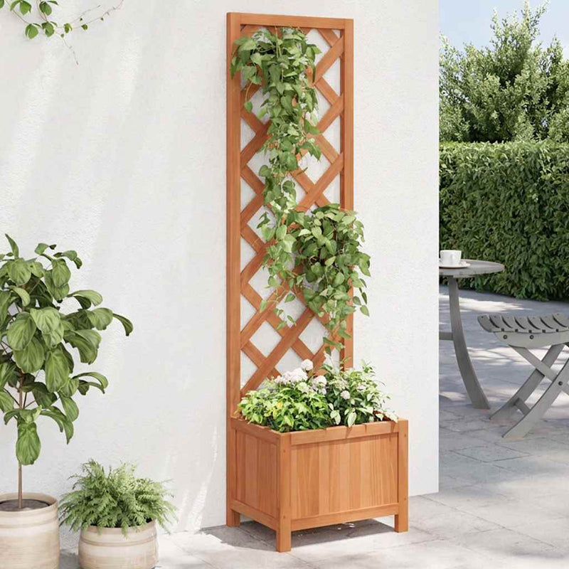 Load image into Gallery viewer, Vidaxl plantenbak met latwerk 40x30x135 cm massief vurenhout
