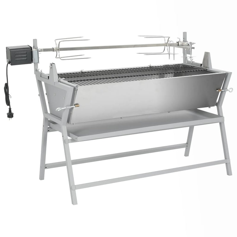 Load image into Gallery viewer, Vidaxl draaispit barbecue ijzer en roestvrij staal
