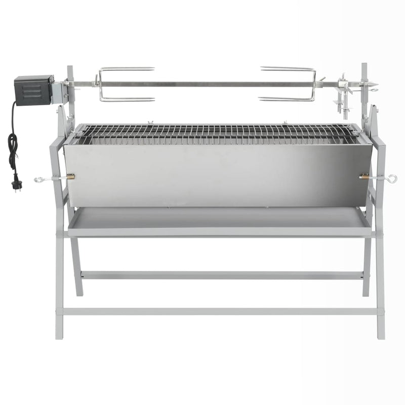 Load image into Gallery viewer, Vidaxl draaispit barbecue ijzer en roestvrij staal
