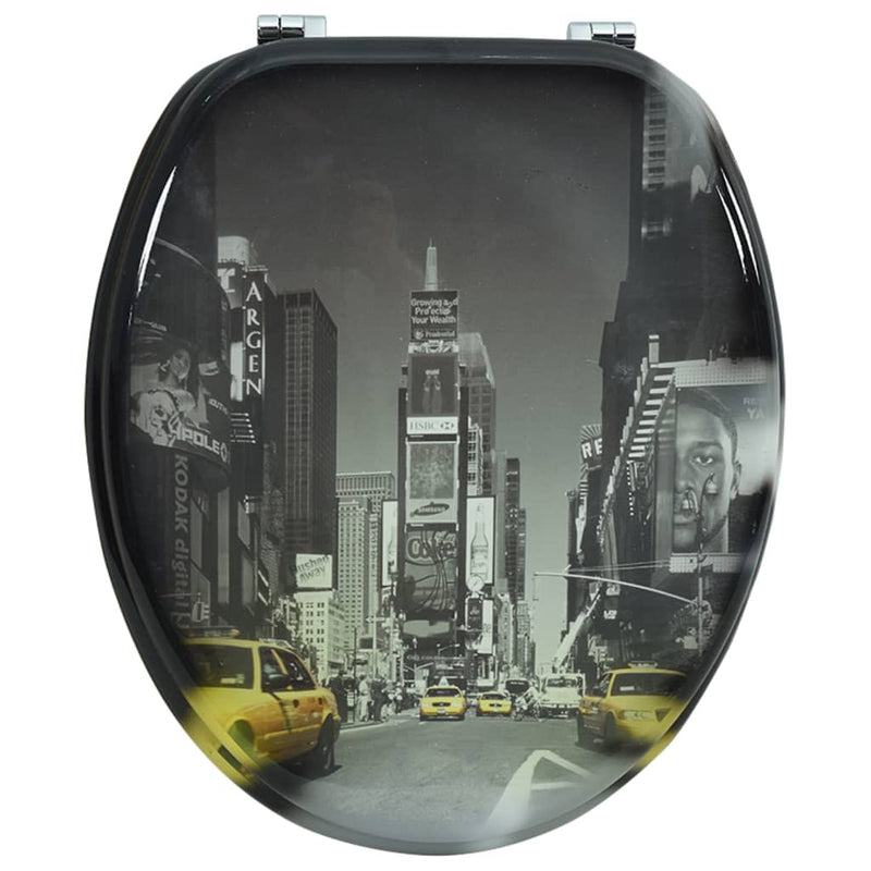 Load image into Gallery viewer, Vidaxl toiletbril van mdf met new york dessin
