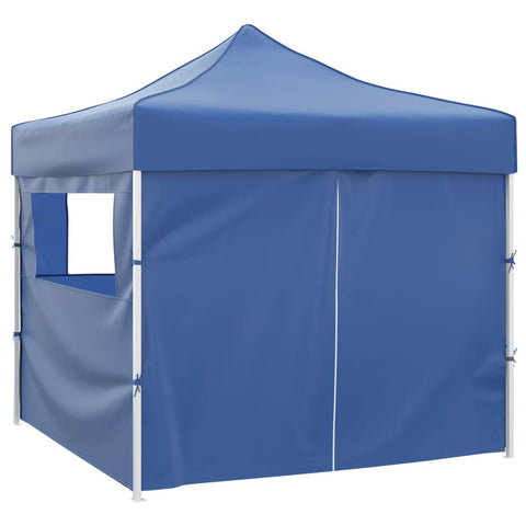 VidaXL Vouwtent met 4 zijwanden 3x3 m blauw