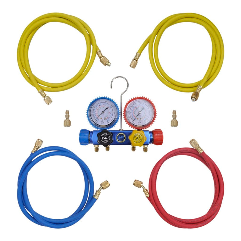 Load image into Gallery viewer, Vidaxl manometer 4-richtingen set in opbergkoffer
