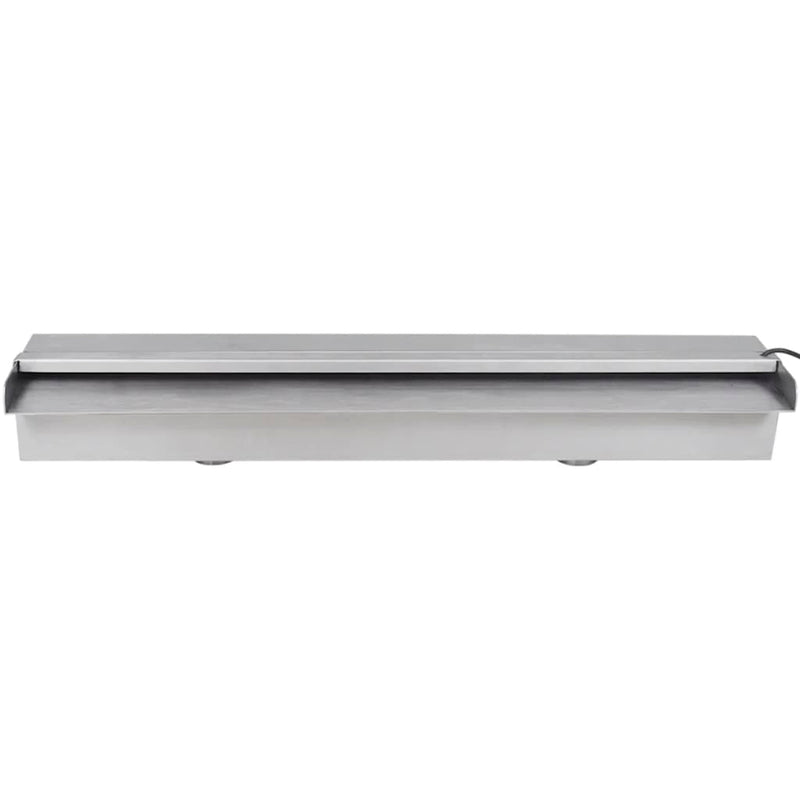 Load image into Gallery viewer, Vidaxl zwembadwaterval met led's rechthoekig 60 cm roestvrij staal
