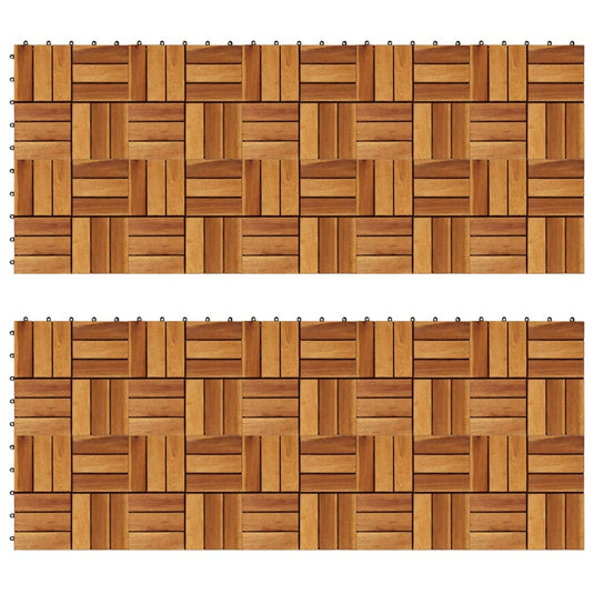 VidaXL Terrastegels 30 x 30 cm Acacia set van 20