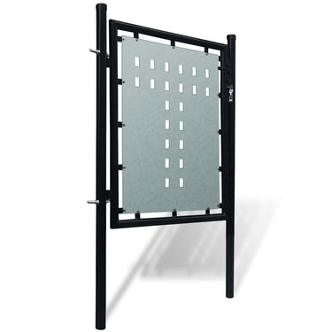 Vidaxl zwarte enkele deur schuttingpoort 100x75 cm