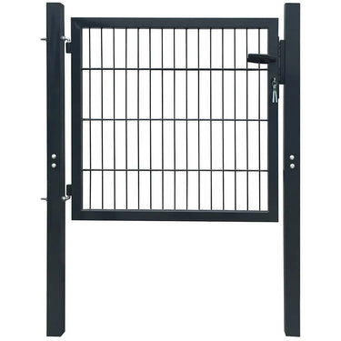 Vidaxl 2d hekpoort (enkel) antracietgrijs 100x80 cm