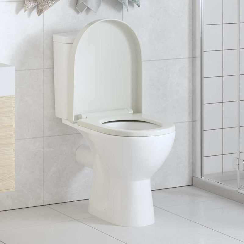 Load image into Gallery viewer, Vidaxl toiletbril soft-close met quick-release ontwerp vierkant wit
