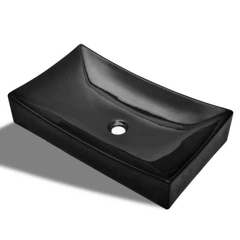 Load image into Gallery viewer, Vidaxl wasbak, keramiek, rechthoekig, zwart
