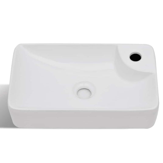 Vidaxl wasbak met kraangat, keramiek, wit