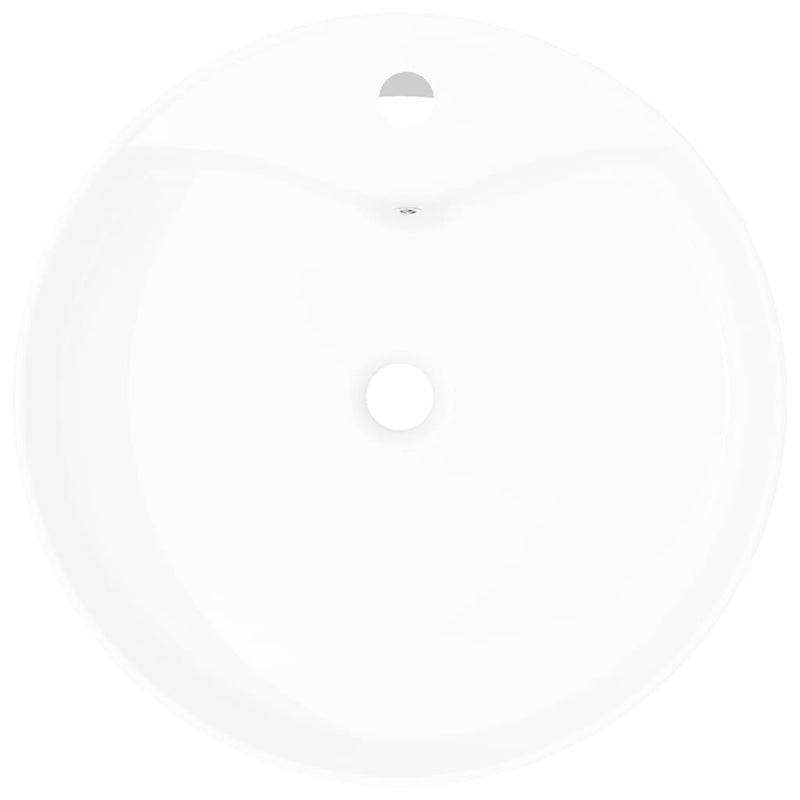 Load image into Gallery viewer, Vidaxl wasbak met overloop, keramiek, rond, wit
