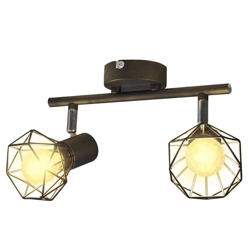 Load image into Gallery viewer, Vidaxl plafondlamp met 2 led's industriële stijl zwart
