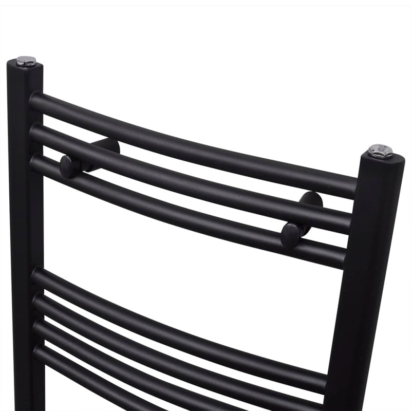 Load image into Gallery viewer, Vidaxl radiator handdoekenrek gebogen 500x1160 mm zwart
