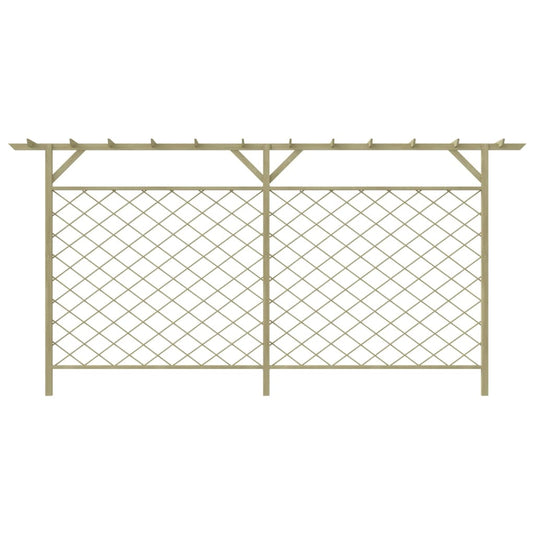 VidaXL Tuinhek met latwerk en pergola hout