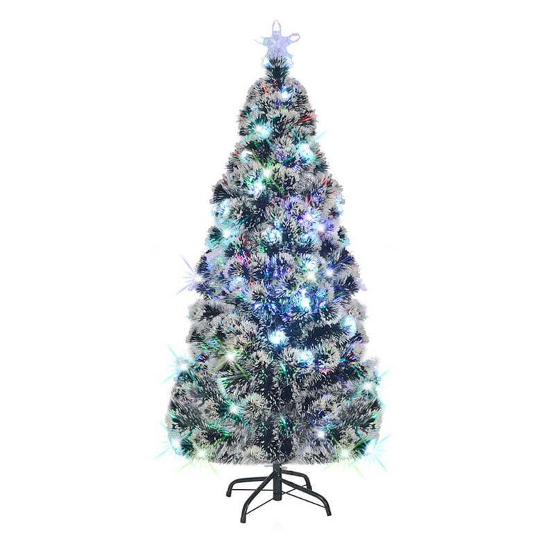 Load image into Gallery viewer, Vidaxl voorverlichte kerstboom met standaard en led 180 cm glasvezel
