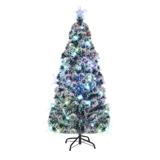 Vidaxl voorverlichte kerstboom met standaard en led 180 cm glasvezel