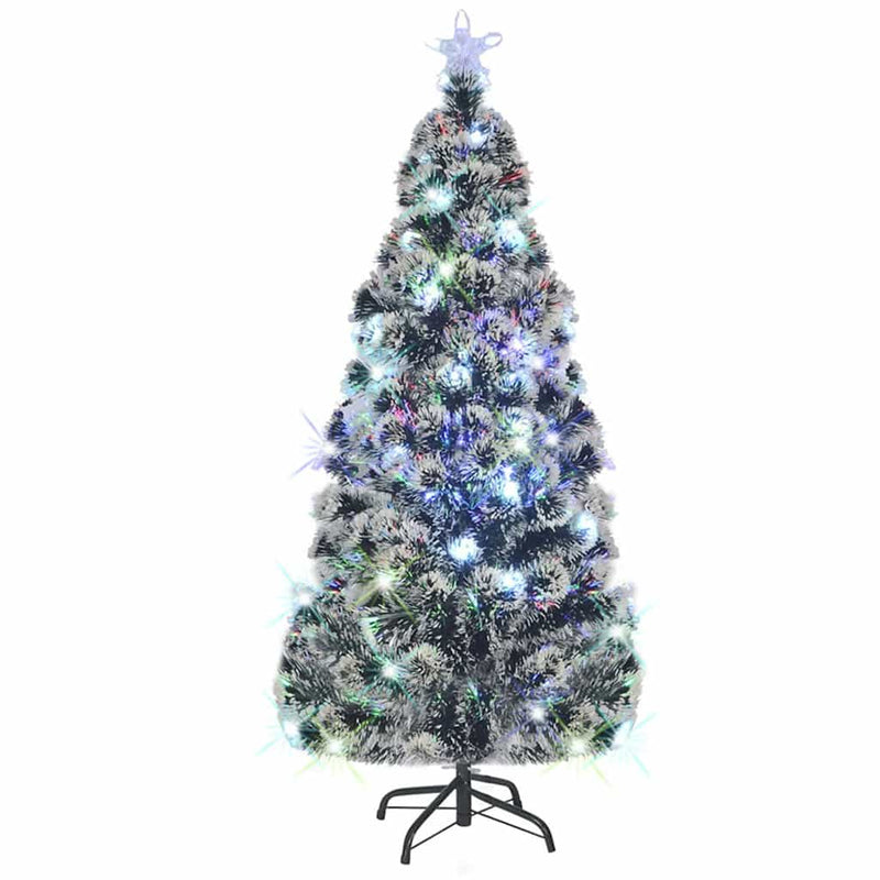 Load image into Gallery viewer, Vidaxl voorverlichte kerstboom met standaard en led 210 cm glasvezel
