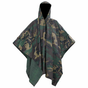 Vidaxl regenponcho voor kamperen wandelen leger waterdicht camouflage