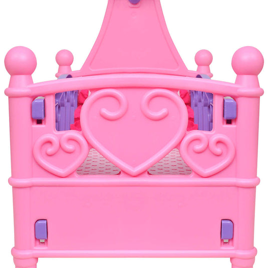 Vidaxl poppenbed voor kinderen kinderkamer roze + paars