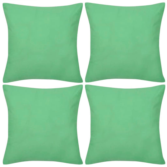 Vidaxl kussenhoezen katoen 40 x 40 cm appeltjesgroen 4 stuks