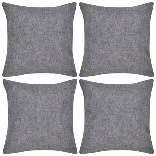 Vidaxl kussenhoezen linnen look 40 x 40 cm antraciet 4 stuks