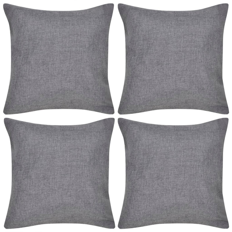 Load image into Gallery viewer, VidaXL Kussenhoezen linnen look 50 x 50 cm antraciet 4 stuks
