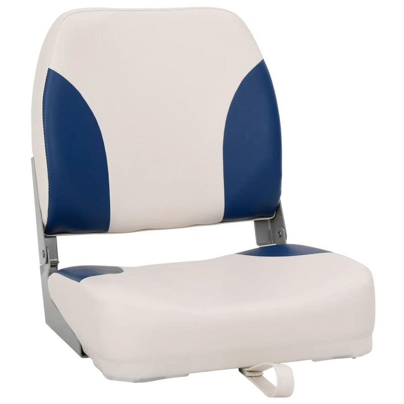 Load image into Gallery viewer, Vidaxl bootstoel 1 set met blauw-witte kussens inklapbaar
