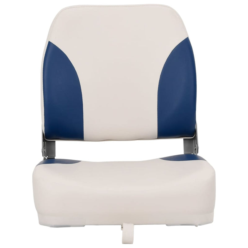 Load image into Gallery viewer, Vidaxl bootstoel 1 set met blauw-witte kussens inklapbaar
